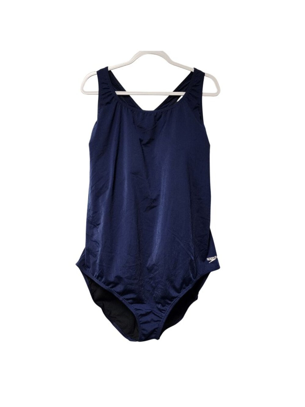 Speedo Womens Endurance Navy Blue One-Piece Swimsuit Size 24 Racerback Design